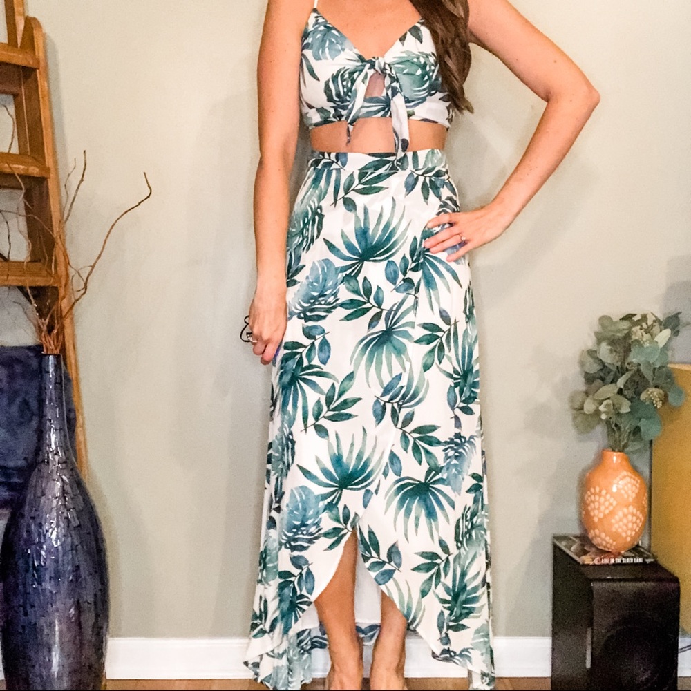 Sage The Label Palm Print 2-pc Set | XS